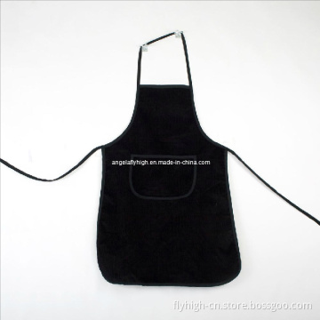 Printed Black Long Apron